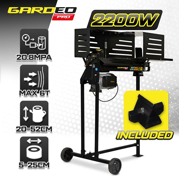 GARDEO PRO - Fendeur de bûches horizontal 2200 W - 6 tonnes sur pieds. - large