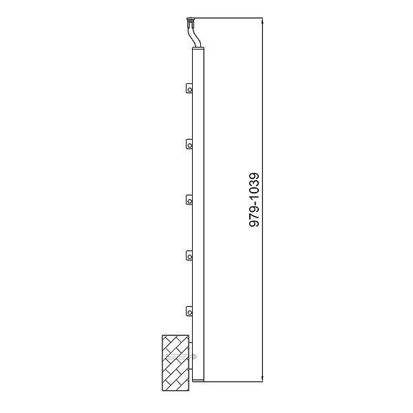 AICA SANITAIRE - Poteau de garde-corps - Pour intérieur et extérieur - Aluminium argenté - Fixation latérale - large