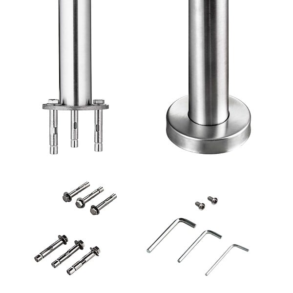 AICA SANITAIRE - Garde-corps avec main courante, 100cm, en acier inoxydable 304, garde-corps avec 5 traverses, pour intérieur et extérieur - large