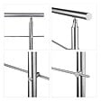 AICA SANITAIRE - Garde-corps 200cm avec main courante, en acier inoxydable 201, pour intérieur et extérieur, garde-corps avec 3 traverses - vignette