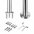 AICA SANITAIRE - Garde-corps 200cm avec main courante, en acier inoxydable 201, pour intérieur et extérieur, garde-corps avec 3 traverses - vignette