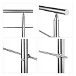 AICA SANITAIRE - Garde-corps 150cm avec main courante, en acier inoxydable 201, pour intérieur et extérieur, garde-corps avec 5 traverses - vignette