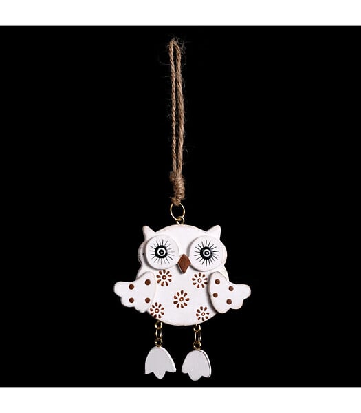 FEERIC LIGHTS & CHRISTMAS - Sujet de Noël à suspendre Hibou en bois H 9 cm - large