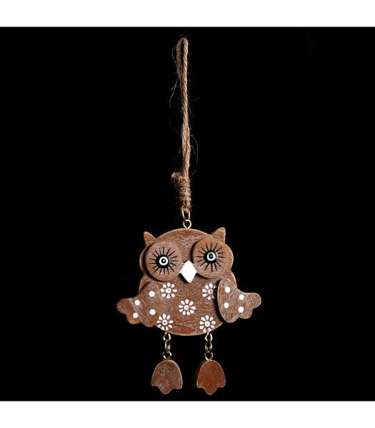 FEERIC LIGHTS & CHRISTMAS - Sujet de Noël à suspendre Hibou en bois H 9 cm - large
