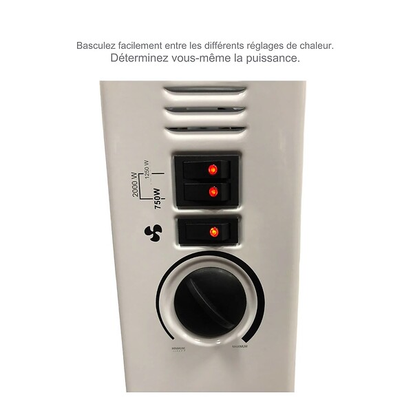 KEMPER - radiateur convecteur avec minuteur 2000w - 048509 - large