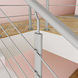AICA SANITAIRE - Garde-corps - Intérieur et extérieur - Aluminium argenté - Avec 5 traverses et 1 main courante - 150cm - Rampe d'escalier pose à plat - vignette