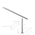 AICA SANITAIRE - Garde-corps 120cm argenté, 1 main courante et 1 poteau, inox 201, réglable 0-145°, pour entrée de jardin ou de maison - kit complet - vignette