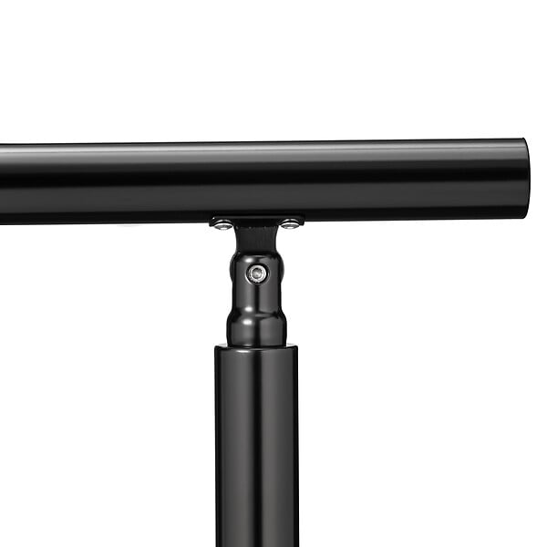 AICA SANITAIRE - Garde-corps 100cm noir, 1 main courante, sans traverses, inox 201, intérieur et extérieur, design moderne - kit complet - large