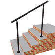 AICA SANITAIRE - Garde-corps 150cm noir, 1 main courante, sans traverses, inox 201, intérieur et extérieur, design moderne - kit complet - vignette