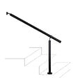 AICA SANITAIRE - Garde-corps 120cm noir, 1 main courante et 1 poteau, inox 201, réglable 0-145°, pour entrée de jardin ou de maison - kit complet - vignette
