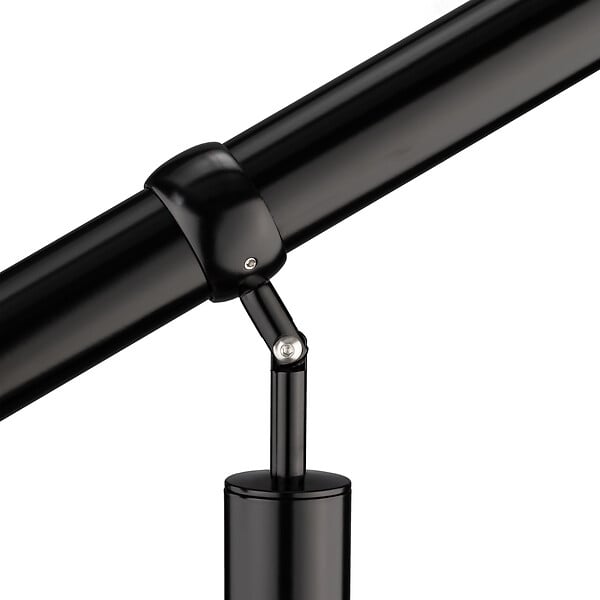 AICA SANITAIRE - Garde-corps 120cm noir, 1 main courante et 1 poteau, inox 201, réglable 0-145°, pour entrée de jardin ou de maison - kit complet - large