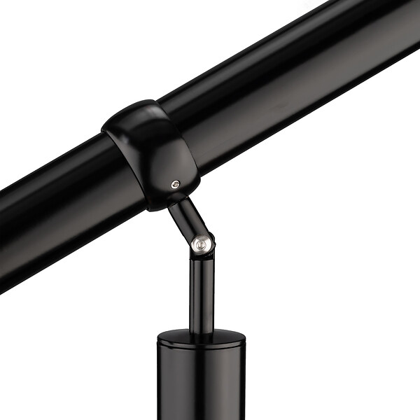 AICA SANITAIRE - Garde-corps 150cm noir, 1 main courante et 1 poteau, inox 201, réglable 0-145°, pour entrée de jardin ou de maison - kit complet - large