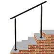AICA SANITAIRE - Garde-corps 120cm noir, 1 main courante, sans traverses, inox 201, intérieur et extérieur, design moderne - kit complet - vignette