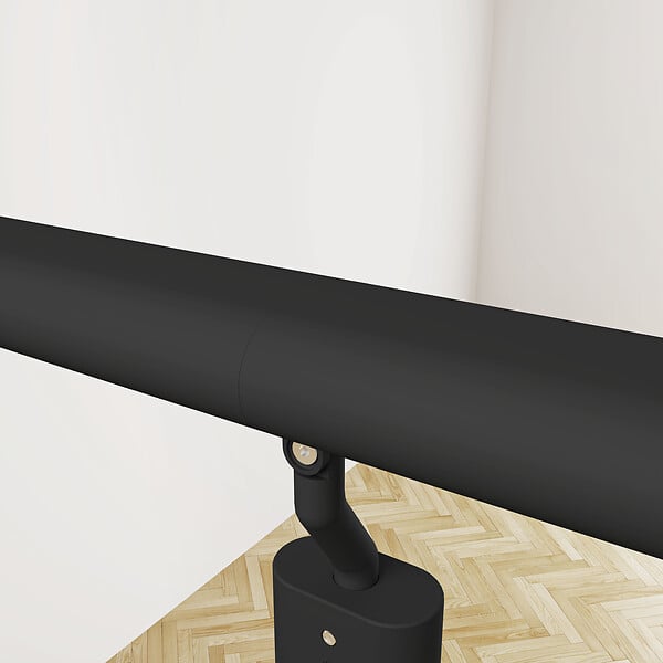 AICA SANITAIRE - Garde-corps - Aluminium Noir - 150cm - Avec 5 traverses et 1 main courante - Intérieur et extérieur - Rampe d'escalier pose à plat - large