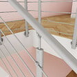 AICA SANITAIRE - Garde-corps - Intérieur et extérieur - Aluminium argenté - Avec 5 traverses et 1 main courante - 150cm - Rampe d'escalier pose latérale - vignette