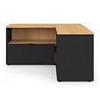 ID MARKET - Meuble TV 90 x 90 cm d'angle BALTAZAR façon hêtre et noir - vignette