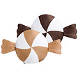 BELIANI - Lot de 2 coussins décoratifs WHIRL CANDY Tissu 60 x 60 cm Marron/blanc Motif de Noël - vignette