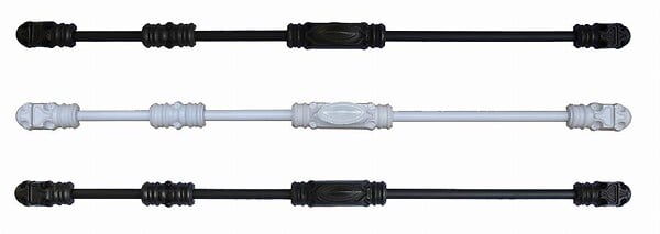 ROLLINGER - Crémone rustique fonctionnelle ROLLINGER + sachet d'accessoires pour tringle 16x8 - Brut - CRF168BT6EBRUT - large