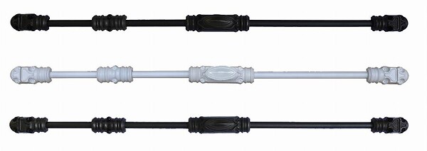 ROLLINGER - Crémone rustique fonctionnelle ROLLINGER + sachet d'accessoires pour tringle 16x5 - Noir - CRF165BT5EN - large