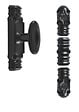 ROLLINGER - Crémone rustique fonctionnelle ROLLINGER + sachet d'accessoires pour tringle 16x8 - Noir - CRF168BT6EN - vignette