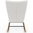 ID MARKET - Fauteuil scandinave IVAR en tissu à bascule bouclette blanc - vignette