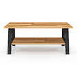 ID MARKET - Table basse rectangulaire MADELEINE 100 cm double plateau bois et noir - vignette