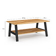 ID MARKET - Table basse rectangulaire MADELEINE 100 cm double plateau bois et noir - vignette