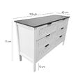 CONCEPT USINE - Commode 6 tiroirs blanc rainuré et bois 120cm BRIX - vignette