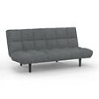ID MARKET - Canapé clic clac 3 places capitonné SALOME en tissu gris anthracite - vignette