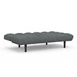 ID MARKET - Canapé clic clac 3 places capitonné SALOME en tissu gris anthracite - vignette