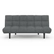 ID MARKET - Canapé clic clac 3 places capitonné SALOME en tissu gris anthracite - vignette