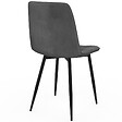 ID MARKET - Lot de 6 chaises MILA en velours gris foncé, gris clair, beige, noir et patchworks noir, gris et blanc x2 pour salle à manger - vignette
