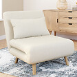 ID MARKET - Fauteuil convertible ROMEO lit d'appoint 1 place 80x190 cm bouclette blanc - vignette