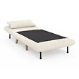 ID MARKET - Fauteuil convertible ROMEO lit d'appoint 1 place 80x190 cm bouclette blanc - vignette