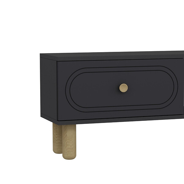 CONCEPT USINE - Meuble TV avec cheminée LED 150cm gris anthracite FYRI - large