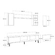 CONCEPT USINE - Ensemble meuble TV avec étagères murales et cheminée LED 150cm gris anthracite VIBRA - vignette
