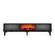 CONCEPT USINE - Meuble TV avec cheminée LED 150cm gris anthracite et noir FYRA - vignette