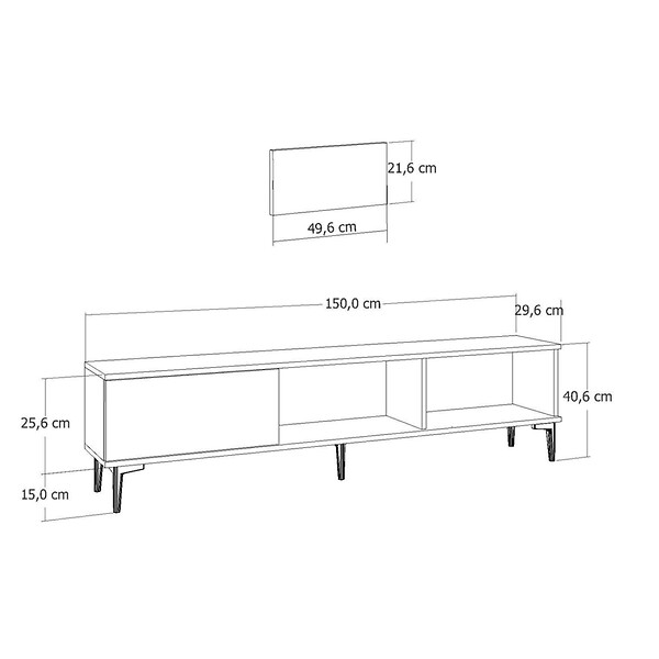 CONCEPT USINE - Meuble TV avec cheminée LED 150cm gris anthracite et noir FYRA - large