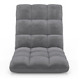 ID MARKET - Chaise de sol pliante GARANCE 5 positions en velours gris anthracite - vignette