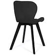 ID MARKET - Lot de 4 chaises ROBINE en velours noir pieds noirs - vignette