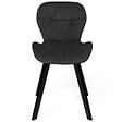 ID MARKET - Lot de 4 chaises ROBINE en velours noir pieds noirs - vignette