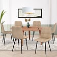 ID MARKET - Lot de 6 chaises MILA en velours taupe pour salle à manger - vignette