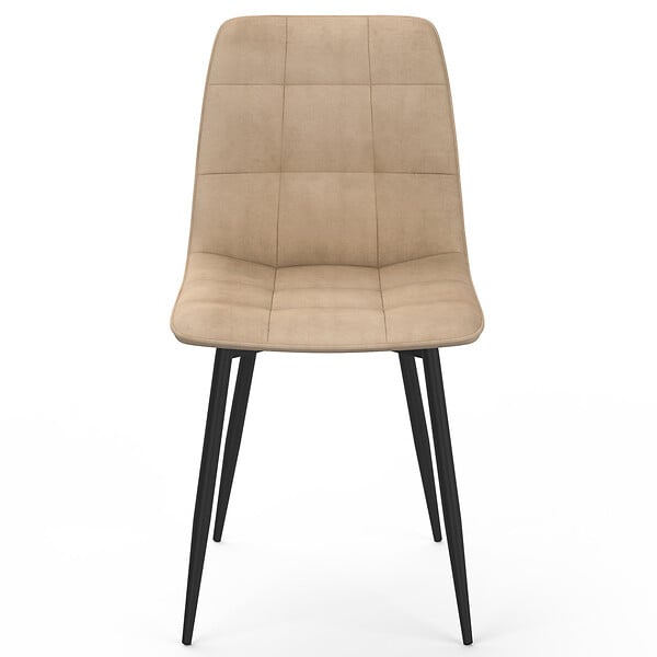 ID MARKET - Lot de 6 chaises MILA en velours taupe pour salle à manger - large