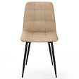 ID MARKET - Lot de 6 chaises MILA en velours taupe pour salle à manger - vignette
