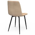 ID MARKET - Lot de 6 chaises MILA en velours taupe pour salle à manger - vignette