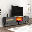 CONCEPT USINE - Meuble TV avec cheminée LED 150cm gris anthracite SUNY - vignette