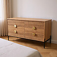 CONCEPT USINE - Commode 6 tiroirs décor bois rainuré 124cm VALLO - vignette