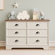 CONCEPT USINE - Commode 6 tiroirs blanc et bois 120cm VALLA - vignette