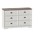 CONCEPT USINE - Commode 6 tiroirs blanc et bois 120cm VALLA - vignette