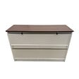 CONCEPT USINE - Commode 6 tiroirs blanc et bois 120cm VALLA - vignette